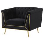 Holly Black and Gold Tufted Chair 508443-4