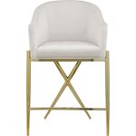 Xavier Cream Velvet and Gold Counter Stool-4