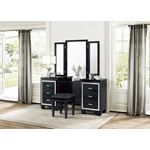 Allura Black 6 Drawer Vanity Dresser with Mirror-2