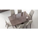 Georgia High Gloss Wood Grain Dining Table by Status Italy open