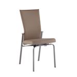 Molly Beige and Brushed Nickle Dining Side Chair with Adjustable Back - Set of 2