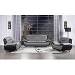 Matteo Modern Grey and Black Leatherette Sofa 9-4