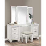 Allura White 6 Drawer Vanity Dresser with Mirror-2