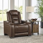 The Man-Den Mahogany Leather Power Recliner Cha-4