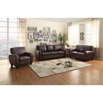 Rubin Brown Bonded Leather Sofa 9734DB-3 by Homelegance Swatch