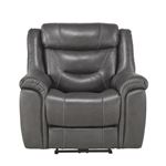 Kennett Dark Gray Leather Power Reclining Chair-2