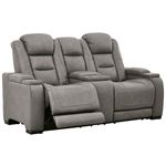 The Man-Den Grey Leather Power Reclining Lovese-2