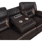 Greer Brown Leatherette Reclining Sofa 651354-2