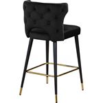 Kelly Black Velvet Bar/Counter Stool - 2