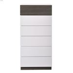 SanRemo White and Walnut 6 Drawer Chest-2