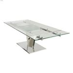Diamond Polished Stainless Steel Extendable Dining Table 1