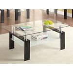 Dyer Black Rectangular Glass Top Coffee Table 7-2