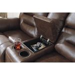 Stoneland Chocolate Reclining Loveseat with Con-4