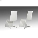Nisse - Contemporary White Leatherette Dining Ch-2