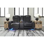 Center Point Black Leatherette Reclining Lovese-4