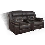 Greer Brown Reclining Loveseat w/ Console 65135-2