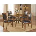 Nelms Brown 48 inch Round Dining Table With Shel-2