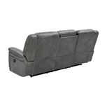 Conrad Grey Leatherette Reclining Sofa 650354-4