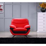 Jonus Modern Red and Black Leather Chair