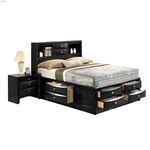 Linda Black Queen Captain Storage Bed by Global Furniture USA