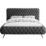 Delano Grey Velvet Tufted Upholstered Bed-2