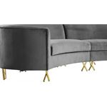 Serpentine Grey Velvet Upholstered Sectional  - 4