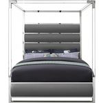 Encore Queen Grey Poster Canopy Faux Leather Bed-2