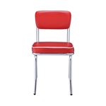 Retro Open Back Side Chairs Red And Chrome 2450R Front