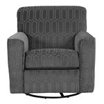 Zarina Graphite Pattern Swivel Accent Chair 977-2