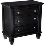 Sandy Beach Black 3 Drawer Nightstand 201322-3