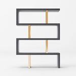 Maze Modern Elm Grey and Gold Bookcase