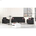Uptown Black Leatherette Sofa Bed-4