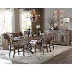 Toulon Dark Oak Distressed Dining 62 inch Bench 5438-14A in Set
