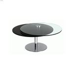 Glass and Wood Motion Cocktail Table 8176-CT By-2