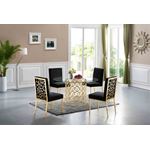 Opal Gold Stainless Steel and Glass Round Dining Table black