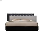 Roma Modern Black and Gray Lacquer Bed-2