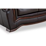 262 Classic Brown Embosed Leather Sofa Bed-4