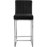 Giselle Black Velvet Counter Stool - Chrome - 4