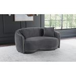 Brookside Dark Grey Velvet Curved Loveseat 5048-2