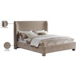 Penny Beige Chenille Upholstered Bed-2