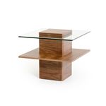 Clarion Modern Walnut and Glass End Table- 2