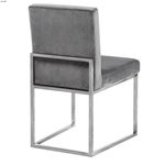 Giselle Grey Upholstered Velvet Dining Chair - C-2