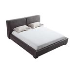 Serene Grey Upholstered Modern Bed Top View
