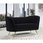 Margo Black Velvet Love Seat Margo_Loveseat_Black by Meridian Furniture 2