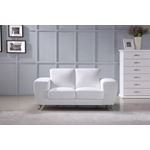 Julie Modern White Leather Loveseat