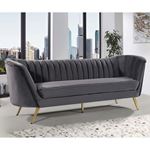Margo Grey Velvet Sofa Margo_Sofa_Grey by Meridian Furniture 2