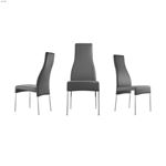 Valentino Dark Grey Eco - Leather Dining Chair b-2