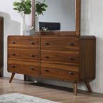 Robyn Dark Walnut 6 Drawer Mid-century Dresser 2-4