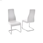 Florence White Leather Dining Chair by Casabianc-2