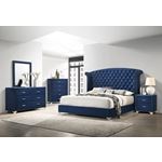 Melody 2 Drawer Pacific Blue Upholstered Nightst-2